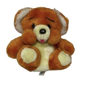 Vintage Dan Dee MTY Plush Bear Dog Stuffed Toy Chubby Cheeks 7" Tall Collectible